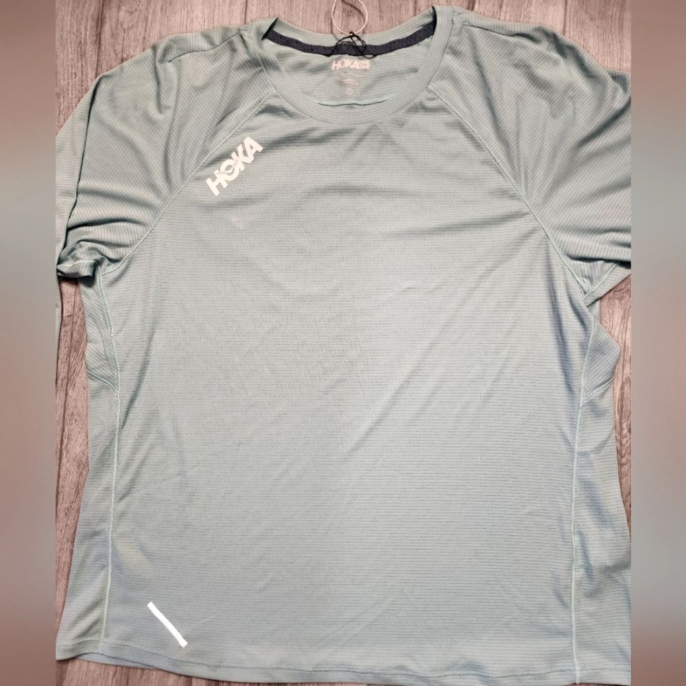 HOKA One One Women's Glide 3/4 Sleeve Shirt Teal Blue Size L New - Picture 4 of 7